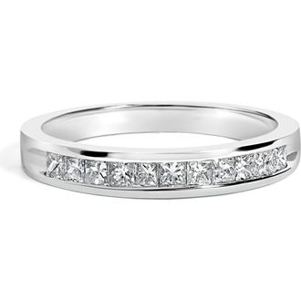 House of Brilliance IGI Certified 18K Gold 1/2Ctw Diamond Half Eternity Wedding Ring in White Gold at Nordstrom, Size 7.25
