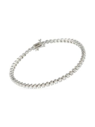 Luxury Bazaar 14K white gold diamond tennis bracelet - Silver