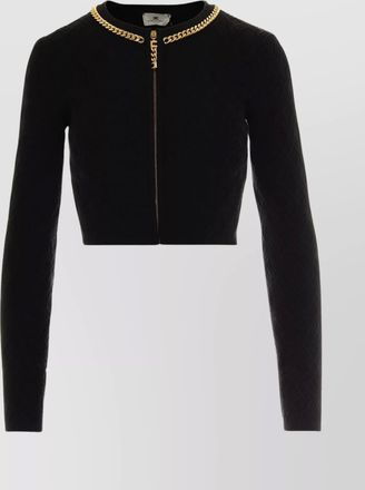 Elisabetta Franchi diamond-knit cropped cardigan