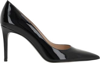 Stuart Weitzman Zwarte Lakleren Stiletto Hakken - Dames - Pumps - Zwart - 39 1/2 EU - Leer - Schoenen