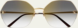 Cartier Panther Round Metal Sunglasses