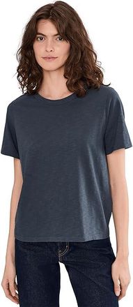 Faherty Sunwashed Essential T-Shirts Womens Clothing Dune Navy : MD, Cotton