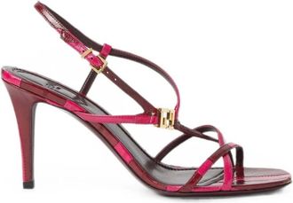 Fendi Sandalen met hoge hak - Dames - Schoenen - Rood - Maat: 38 EU Zijde
