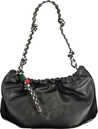 Desigual Half Logo Waverly Bag - Dames - Schoudertassen - Zwart - ONE Size - Leer - Tassen