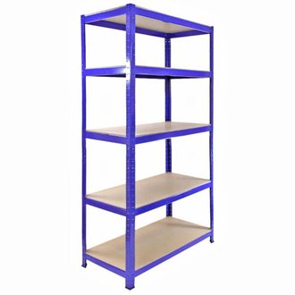 MonsterShop 4 x 90cm Blue Storage Racks with 4200kg Capacity, Free Bay Connectors | Size: 4 x 90 cm