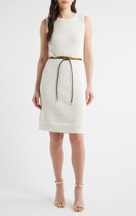 DKNY Boucl&eacute; Knit Sheath Dress in Cream at Nordstrom, Size X-Large
