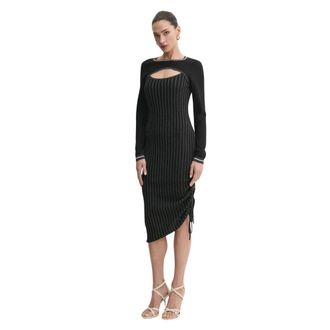 Liu Jo Vestido Midi con Cord&oacute;n - Dresses - Mujer - Negro - M