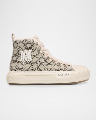 Amiri Mens MA Quad Court Hi Embroidered High-Top Sneakers