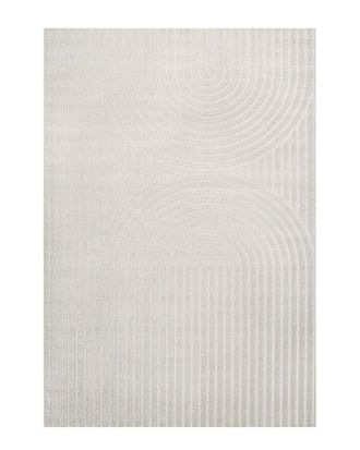 Jonathan Y Designs Jonathan Y Sofia High-Low Midcentury Modern Arch Stripe Two-Tone Indoor/Outdoor Area Rug