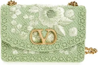 Valentino Garavani DeVain Embroidered Shoulder Bag in Green at Nordstrom