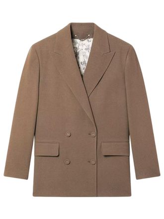 Golden Goose Dove Grey Chevron Workmanship Wool Blazer