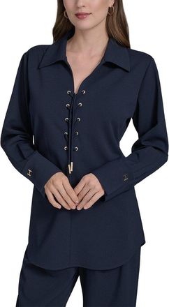 Halston Heritage Lace-Up Blouse