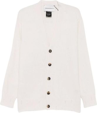 Amaranto Cardigan a V - - Knitwear - Uomo - Bianco - L