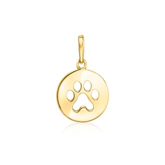 Canaria Canaria Italian 10kt Yellow Gold Petite Paw Print Cut-Out Pendant