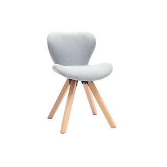 Miliboo Silla Escandinava Tejido Gris Patas Madera Clara Anya