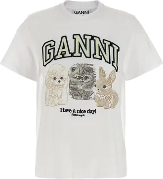 Ganni White Logo T-shirt