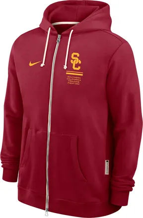 Nike USC Sideline Standard Issue Nike Mens Dri-FIT College Full-Zip Hoodie in Red | 03AV69WSCJ-1FA