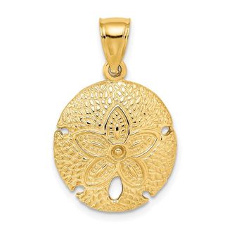 Diamond2Deal 14k Yellow Gold Sand Dollar Charm Pendant