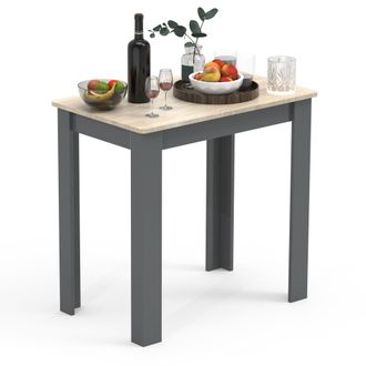 ebuy24 Mesa De Comedor De Madera Vcm Al. 76 X An. 80 X P. 50 Cm Mesa De Cocina Mesa De Comedor Esal (antracita / Roble De Miel)