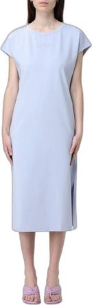 Emporio Armani T-shirtjurk van stretchkatoen - Dames - Jurken - Blauw - Maat: L Katoen