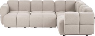 Beliani Sof&aacute; Modular De 4 Plazas Esquinero Izquierdo Moderno Compuesto Por Cuatro M&oacute;dulos Seccionales Tapizado En Tela Beige Maksaberg
