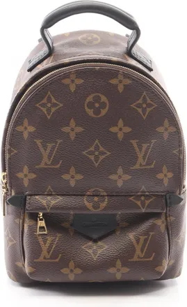 Louis Vuitton Black Brown Monogram Coated Canvas Leather Backpack (Pre-Owned)