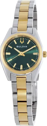 Bulova Surveyor Quartz Green Dial Ladies Watch 98L329