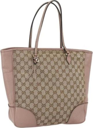 Gucci Pre-owned Tote Bags, female, Beige, Size: ONE SIZE Pre-owned Vintage Canvas Tote Bag