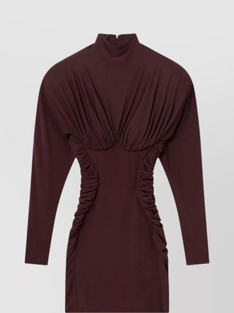 Stella McCartney draped high neck long sleeve mini dress
