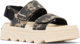 Sorel Kinetic Sunchase Slingback Sandal in Black/Chalk at Nordstrom, Size 10