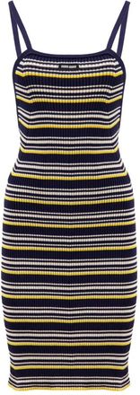 Miu Miu Knitted Dresses, female, Blue, Size: XS Striped Knit Dress