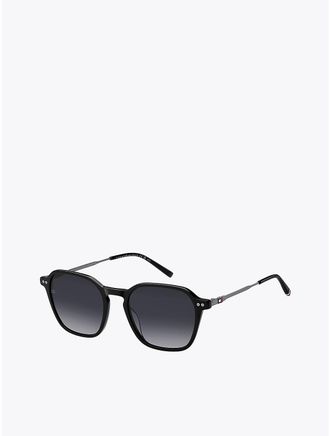Tommy Hilfiger Mens Modern Prep Oval Sunglasses - Black