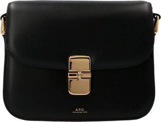 A.P.C. A.p.c., Tassen, Dames, Zwart, ONE Size, Leer, Grace Kleine Tas