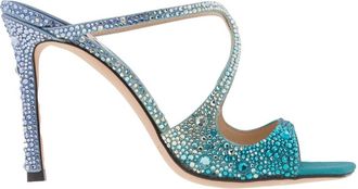 Jimmy Choo London Anise 95 Crystal-Embellished Mules, Brand Size 36.5 ( US Size 6.5 )