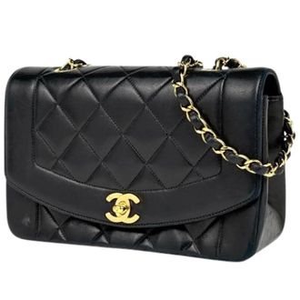 Chanel Pre-owned Leather chanel-bags - Dames - Pre-owned - Zwart - Maat: ONE Size Leer