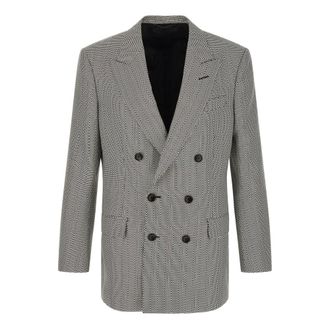 Tom Ford Jacquard Geometric Design Jacket - male - Tom Ford - Blazers - Multicolor - L - Suits