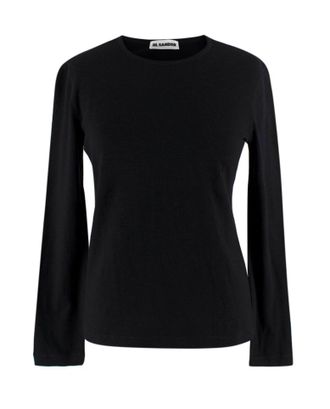 Jil Sander Black Wool Blend Top Size M