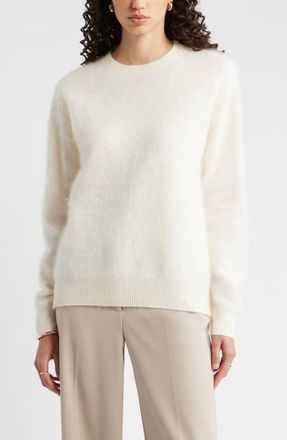 Nordstrom Brushed Cashmere Sweater in Ivory Pristine at Nordstrom, Size Xx-Small