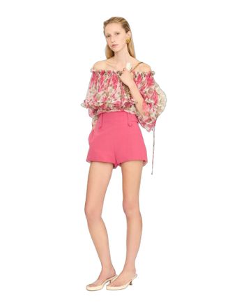 Chlo&eacute; Womens Short Court &Agrave; Brides Boutonn&eacute;es Pink
