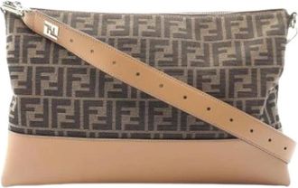 Fendi Pre-owned Shoulder Bags, female, Brown, Size: ONE SIZE Pre-owned Vintage Canvas Shoulder Bag