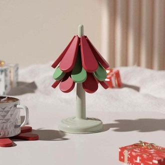 OEM Salvamanteles Plegables De Silicona Con Forma De &Aacute;rbol De Crezuo, Salvamanteles Con Forma De &Aacute;rbol De Navidad, Juego De 3 Salvamanteles Con Forma De &Aacute;