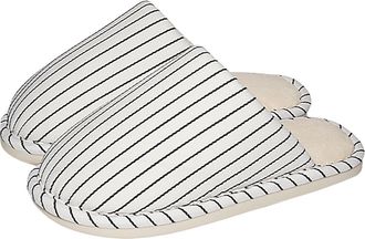 Generic Stripe Slippers for Women Winter Plush Thick Sole Slippers Cotton Home Warm Comfy Fluffy Memory Foam Shoes Retro Non-Slip Indoor House Shoes (Beige, 4