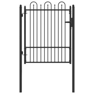 vidaXL Puerta De Cerca Dronten 100 X 125 Cm Metal Negro Con Cerradura Vidaxl