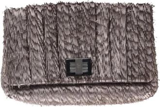 Anya Hindmarch Pre-owned Clutches, female, Gray, Size: ONE SIZE Pre-owned Rosalyn Fringed Clutch Bag