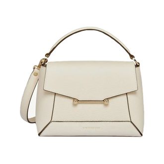 Strathberry Tassen, Dames, Beige, ONE Size, Leer, Moza&iuml;ektas met schouderriem