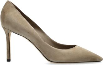 Jimmy Choo London Suede Hakken Romy - Dames - Pumps - Grijs - 39 EU - Su&egrave;de - Schoenen