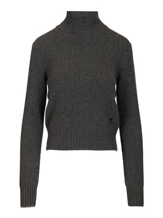 Ami Turtleneck Sweater Knitwear Nero-Donna