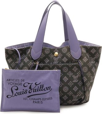 Louis Vuitton Purple Canvas Pouch Shoulder Bag Tote Bag (Pre-Owned)