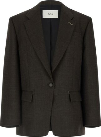 Tela Miranda Blazer - Dames - Blazers - Bruin - S - Wol - Jassen