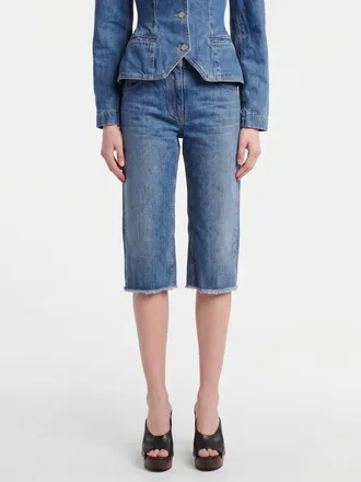 Magda Butrym Pantaloncini in denim a vita alta con design a cinque tasche